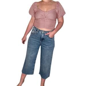Wild Fable High Rise Wide Leg Cropped Jeans 6